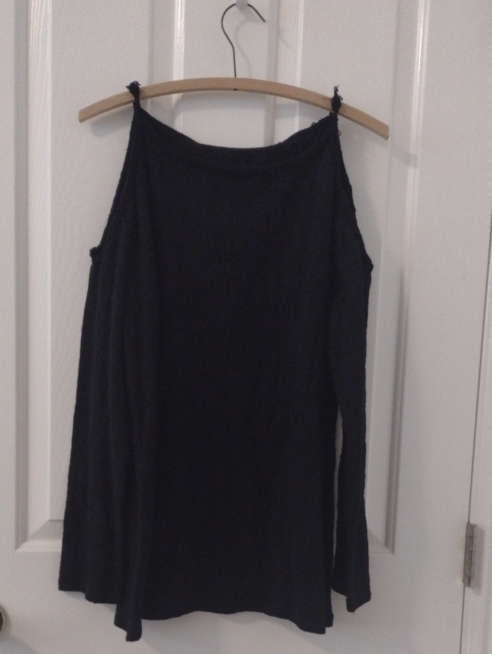 Max Studio Black Textured Crewneck Top Sz S
